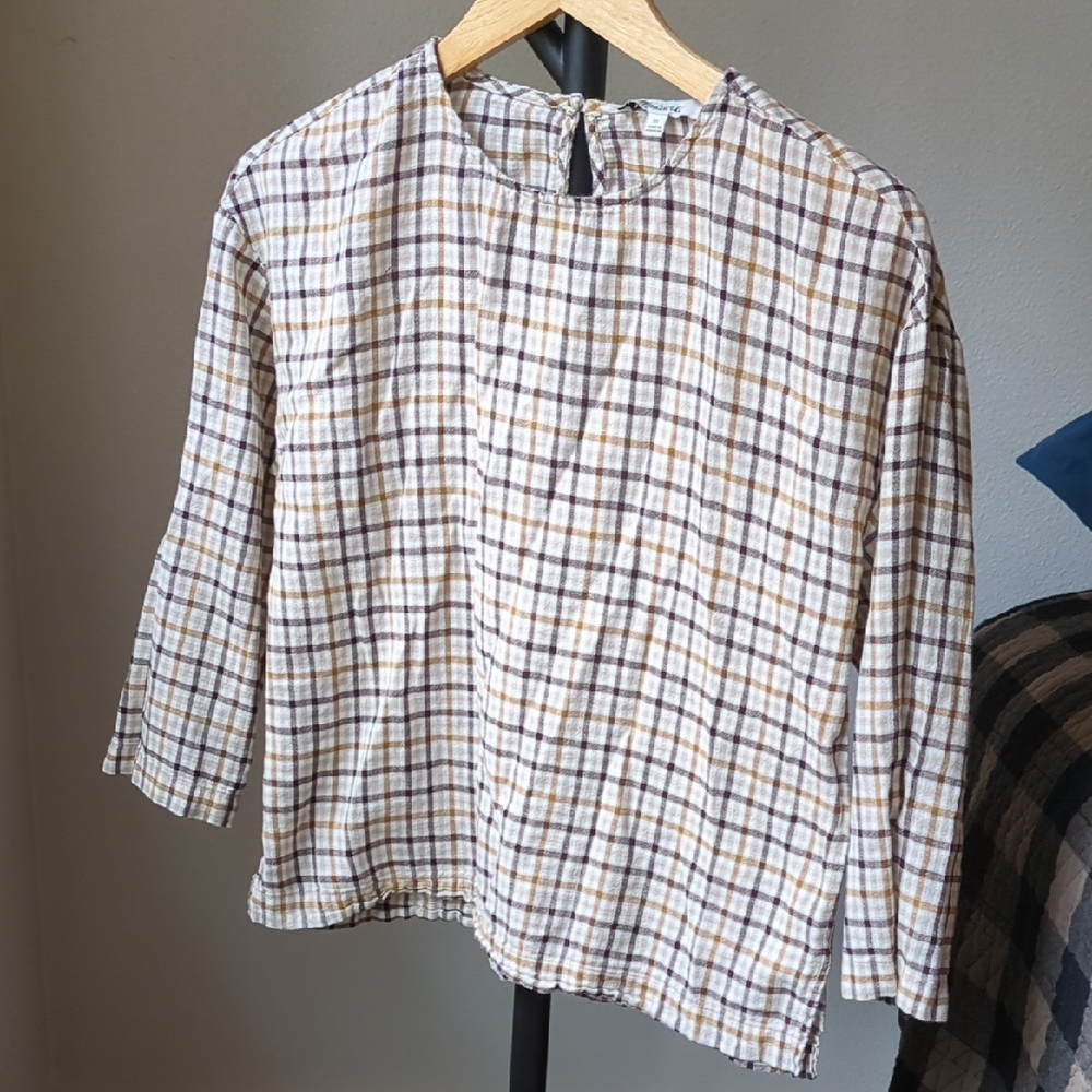 Madewell Boxy 3/4 Sleeve Blouse